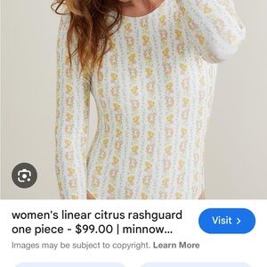 Minnow Women's Linear Citrus Rashguard One Piece